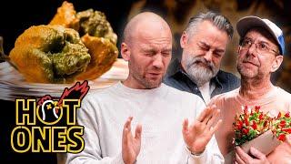 Pepper X Sean Evans Chili Klaus & Smokin Ed Currie Eat the New Worlds Hottest Pepper  Hot Ones