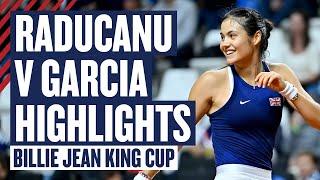 Highlights - Raducanu v Garcia  GB v France - Billie Jean King Cup Qualifier 2024  LTA