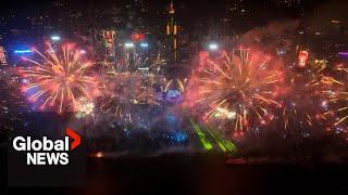 New Years 2024 Hong Kong shows off biggest fireworks display to date