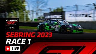 LIVE  Race 1  Sebring  Fanatec GT World Challenge Powered by AWS 2023