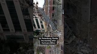 Drone shows Milton damage in St. Petersburg Florida #shorts