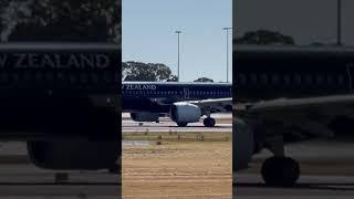 Air New Zealand A321NEO All Blacks Livery Taking Off From Adelaide International Airport