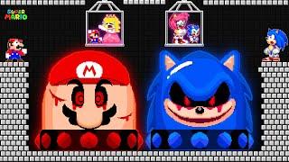 Super Mario Bros. but Mario and Sonic 3 the Hedgehog Save Mario - Sonic Family from MX & Lord X