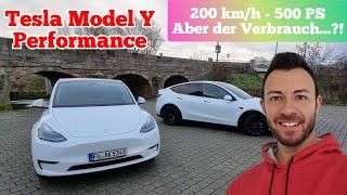 Tesla Model Y Performance bei 200kmh Verbrauch und Reichweite E-Auto Speed Test