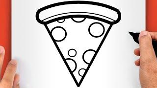 HOW TO DRAW A PIZZA EASY - Pizza Drawing EASY