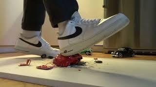 Nike Air Force 1 AF1 stomp trample and destroy model toy car