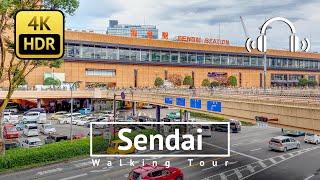 Biggest City in Tohoku Region Sendai Walking Tour - Miyagi Japan 4KHDRBinaural