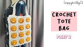 Tutorial Merajut Tote Bag  Crochet  Part 2