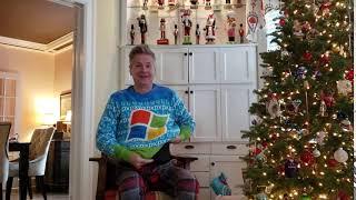 Trying on the Windows Ugly Sweater Christmas 2019