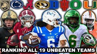 Ranking Every Undefeated Team Left In College Football 1-19