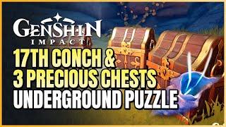 17th Conch & 3 Precious Chests  Broken Isle Underground Puzzle Guide   Genshin Impact Version 2.8