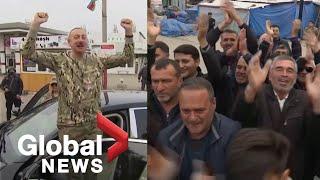 Azerbaijan president Aliyev visits Nagorno-Karabakh says Armenia must answer for damage