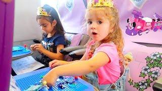 LEGO Disney Princess Carriage Train Ride Kids Pretend Play building and having fun