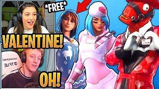 Streamers React to New *FREE* Valentine Skins and Ranked Mode FREE STYLES & WRAP - Fortnite