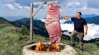 Chef Tavakkul Bakes Giant Juicy Beef Ribs in Underground Tandoor Life in a Mountain Village