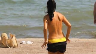 Hot Topless Beach Walk ️ Vacation Topless Girls 4k #topless #toplessbeach