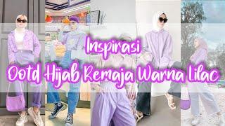 Inspirasi Ootd hijab remaja Warna Lilac terkeren