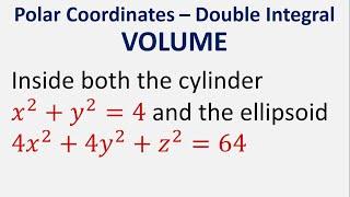 Polar coordinates to find volume inside both the cylinder x^2+y^2=4 and ellipsoid 4x^2+4y^2+z^2=64