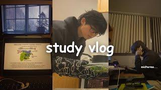 study vlog  midterms season late night studying meal prep uni life