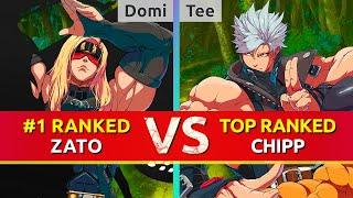 GGST ▰ Domi #1 Ranked Zato vs Tee TOP Ranked Chipp. High Level Gameplay