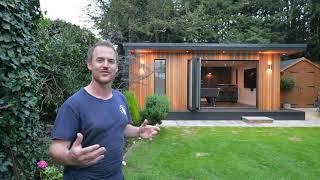 Walkthrough of a 6m x 5m Man Cave Garden Room in Horsham with Pool Table Bar and Feature Wall