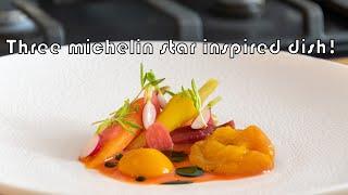 Carrot & apricot dish two Michelin star inspired