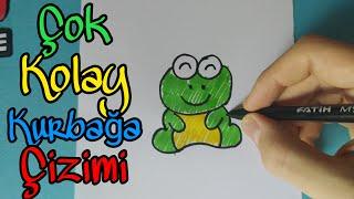 Çocuklar için çok kolay kurbağa nasıl çizilir? - drawing a frog very easy 