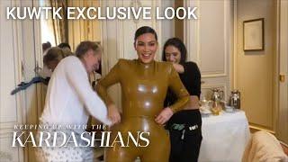Watch Kim Kardashian Literally Squeeze Into Skin-Tight Outfit  KUWTK Exclusive Look  E