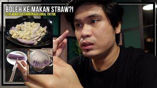 STRAW masak CARBONARA VIRAL TIKTOK Coffee Bean Straw + McD Aiskrim Vanilla MAKAN STRAW 