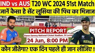 IND vs AUS Pitch Report Daren Sammy National Cricket Stadium Pitch Report  St Lucia Pitch Report