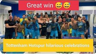 Tottenham Hotspur Hilarious locker room celebration  after beating Marseille 2-1