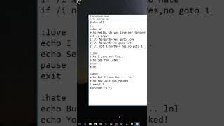 I Love You Virus - Create I LOVE YOU Virus using Notepad #shorts #virus #batch_file #tutorial