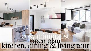 Cozy Minimalist House Tour Open Plan Kitchen Living and Dining JapandiScandi Minimal Style