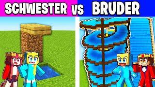 SCHWESTER vs BRUDER WASSERPARK BAU CHALLENGE in Minecraft