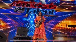 ONLY 10-Years-Old Maya Neelakantan Shreds Last Resort on Electric Guitar  AGT 2024