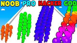 NOOB vs PRO vs HACKER vs GOD in Runner Pusher 3D