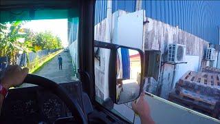 POV Driving Scania 114L - ambil barang kawasan sempit dekat subang  malaysian truckers 