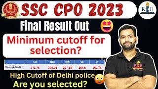 SSC CPO 2023 final Result Out  Category-wise post-wise cutoff for selection Are you selected?