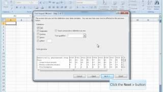 importing and saving a text file to excel