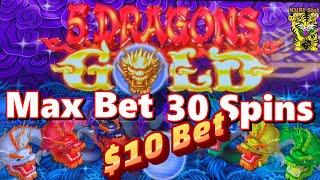 FINALLY $10 BET DRAGONS 5 DRAGONS GOLD Slot AristocratMAX BET 30 SPINSMAX 30  #19 栗