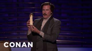 Ron Burgundys Prop Comedy Routine  CONAN on TBS