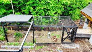 Building a Chicken Run with a Breezeway to a Stone Henhouse coop