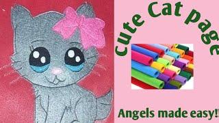 Cute cat make felt paper cat creativeart simple.