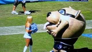 Mascot Eats Cheerleader - Tennessee Titans T-RAC devours blonde