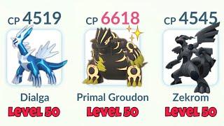 LeveL 50 Dialga Primal Groudon Zekrom in Pokemon GO Mega Master League.