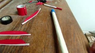 Atlatl dart fletching with duct tape