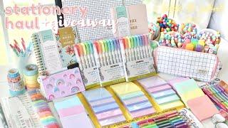 Back to school supplies shopping huge stationery haul & giveaway 2021 ️
