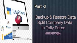 Backup & Restore Split company Data In Tally Prime Malayalam...