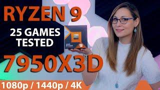 AMD Ryzen 9 7950X3D Review - 25 Games Tested - 1080p 1440p 4K vs 13900K 7950X