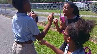 Girl fight the one in the black dress is going to win